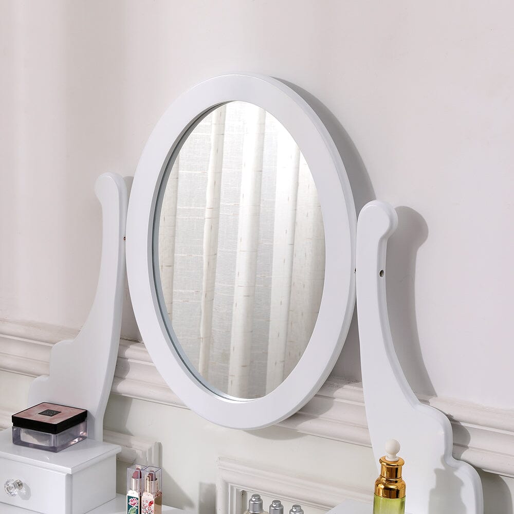 138.5cm H Makeup Vanity Desk with Mirror and Stool - House Comfort