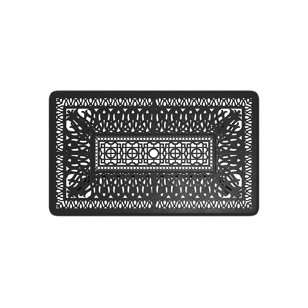 150cm Wide Garden Dining Table Hollow Cast Aluminium Tables White/Black - House Comfort