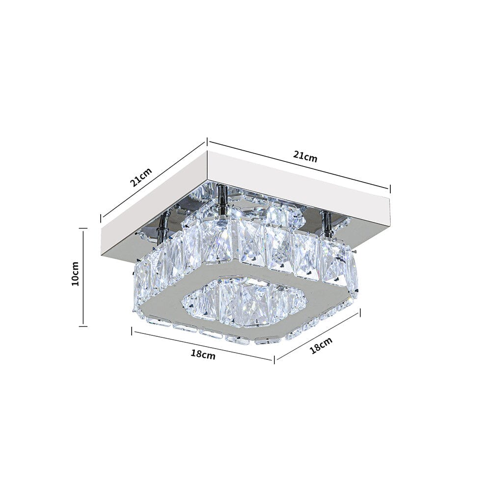 20cm Modern Square Crystal Ceiling Light - House Comfort