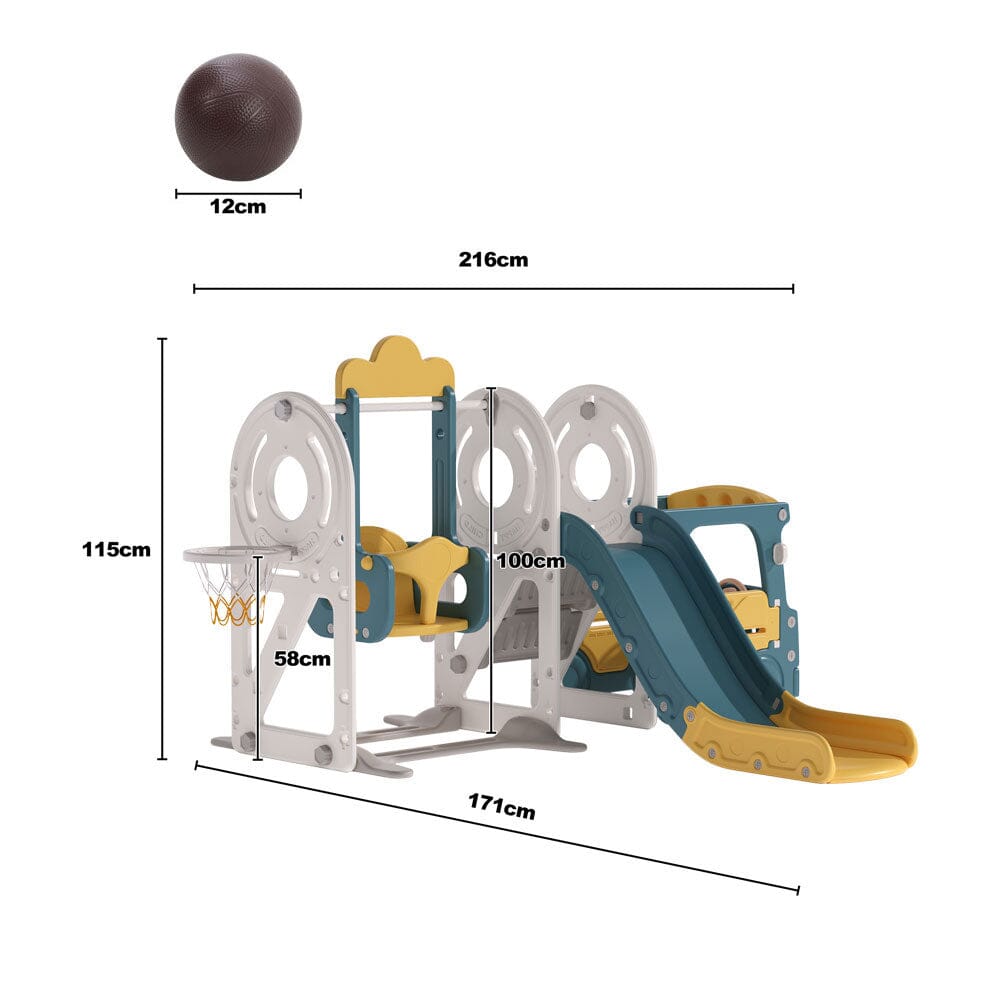 3 - in - 1 Kids Toddler Swing and Slide Set Climber Playset - House Comfort