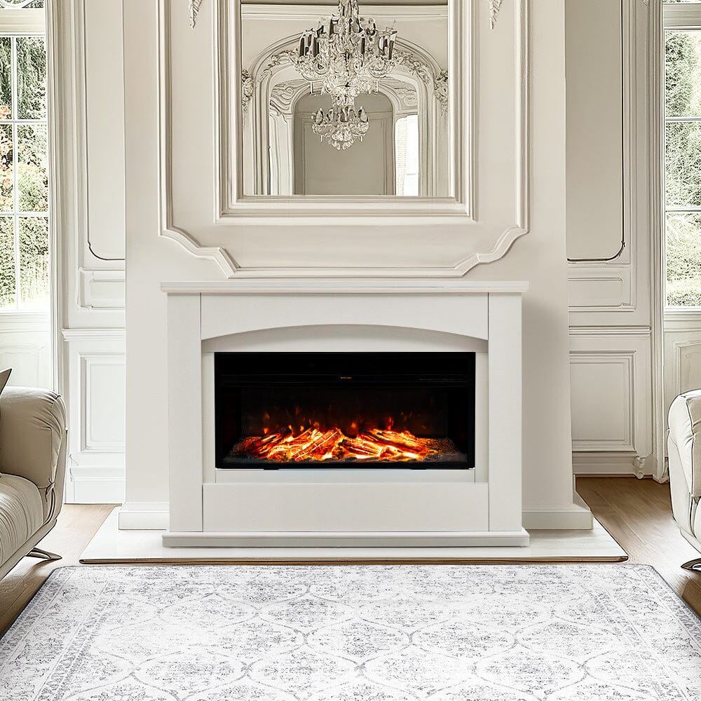 39/48 Inch W Electric Fireplace Suite 1800W with Ambient Light 1/7 LED Colours - House Comfort