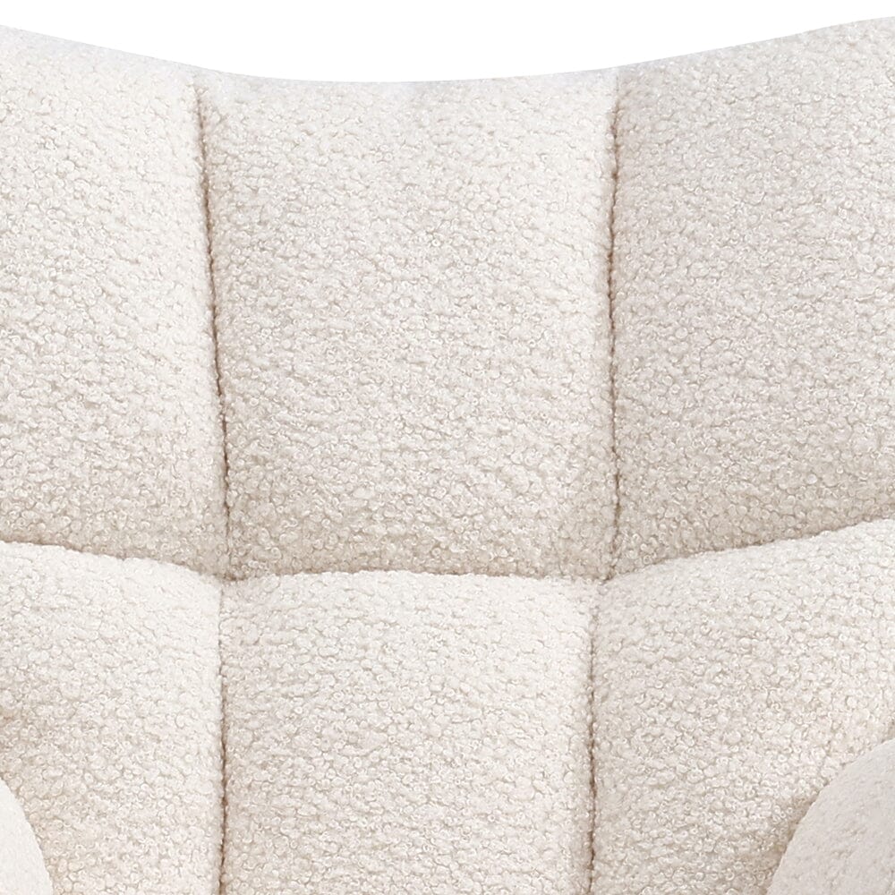 3ft Patchwork Upholstered Rocking Chair with Wooden Skates - House Comfort