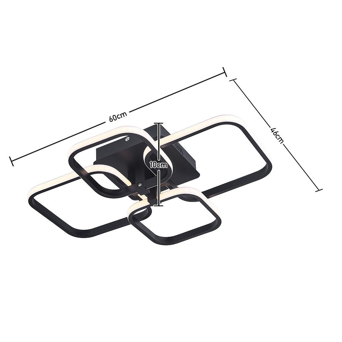 4 - Head LED Ceiling Light Black Frame Chandelier Lamp - House Comfort