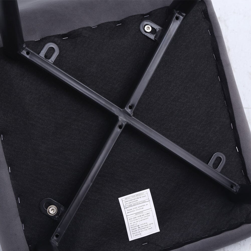 44 cm Height Set of 4 Tufted Modern Armless Dining Chairs with Metal Legs - House Comfort