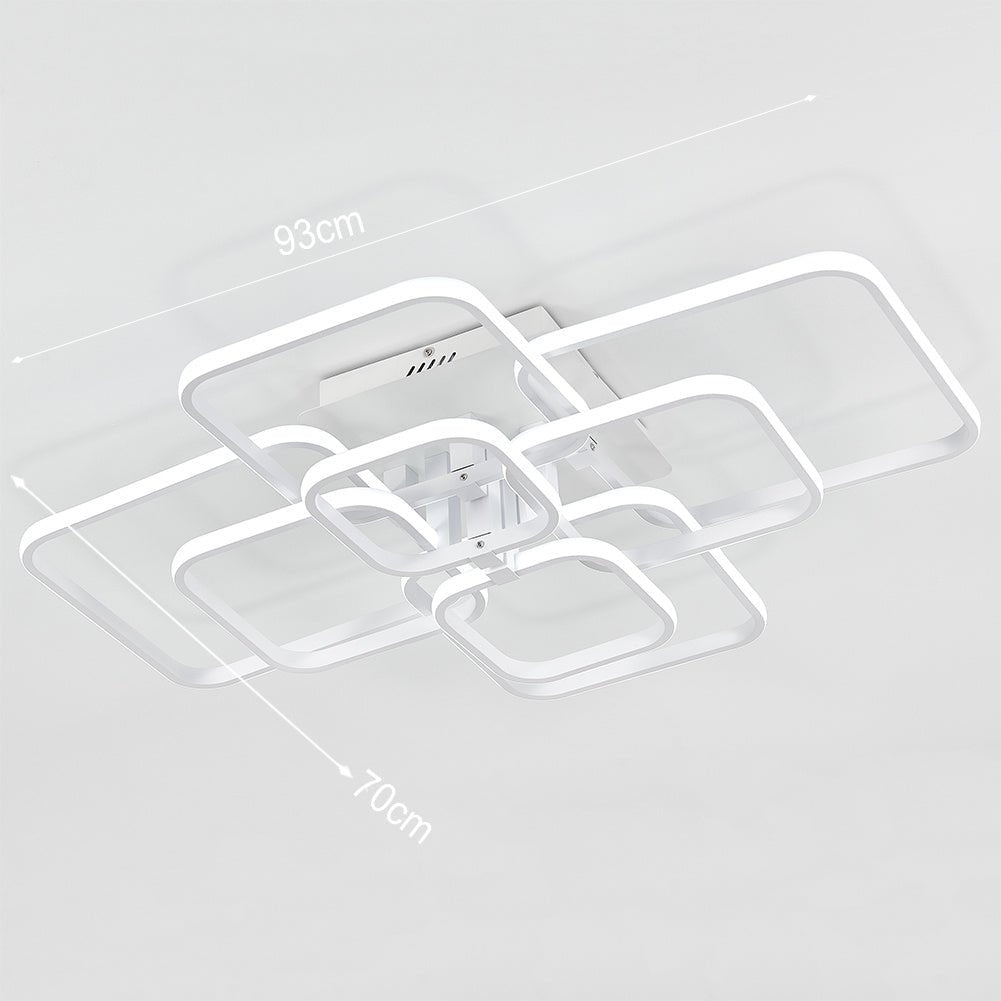 4/6/8 Lights Square LED Ceiling Light with Remote Control - House Comfort