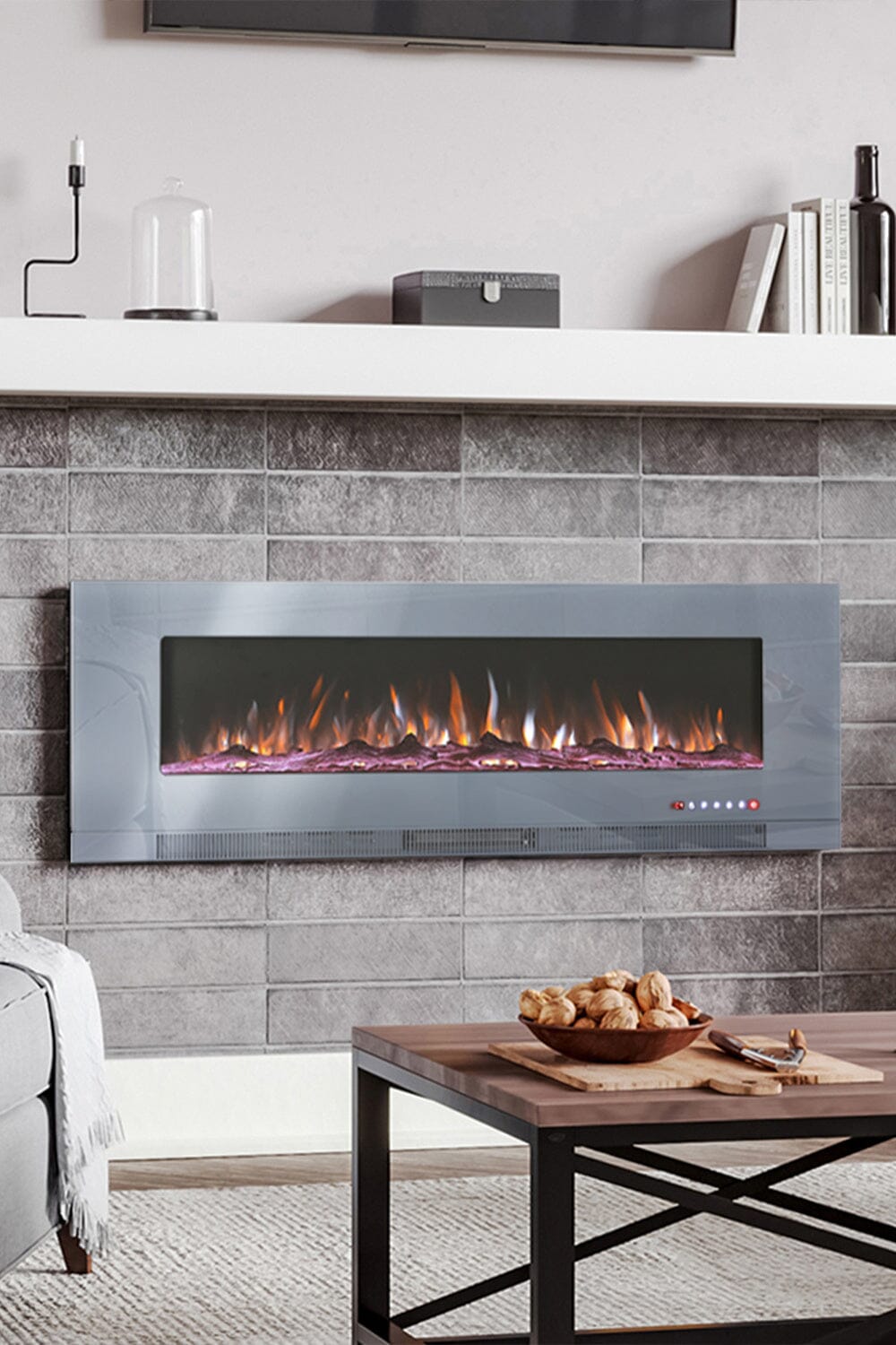 50/60 inch Electric Fireplace 5000 BTU Wall Mounted Fireplaces Heater - House Comfort