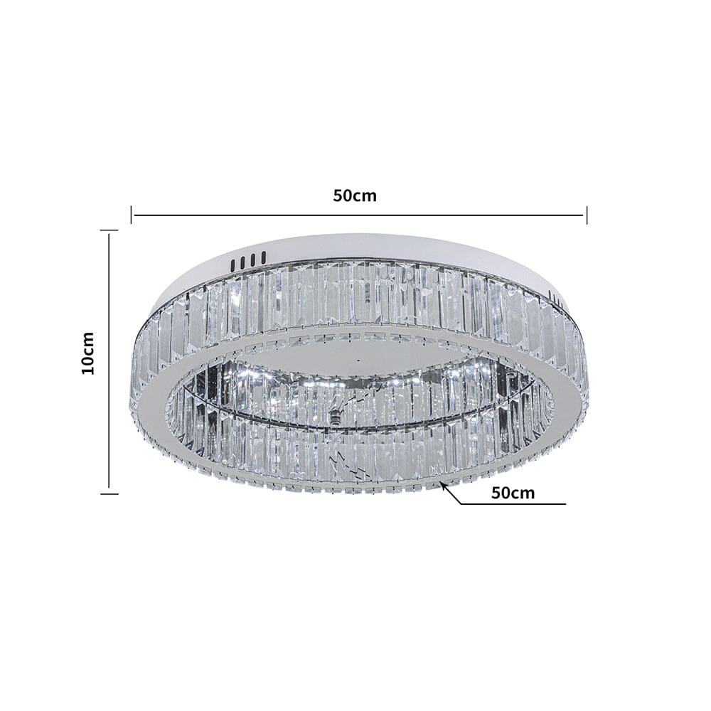 50cm Dia Modern Round Crystal Ceiling Light - House Comfort