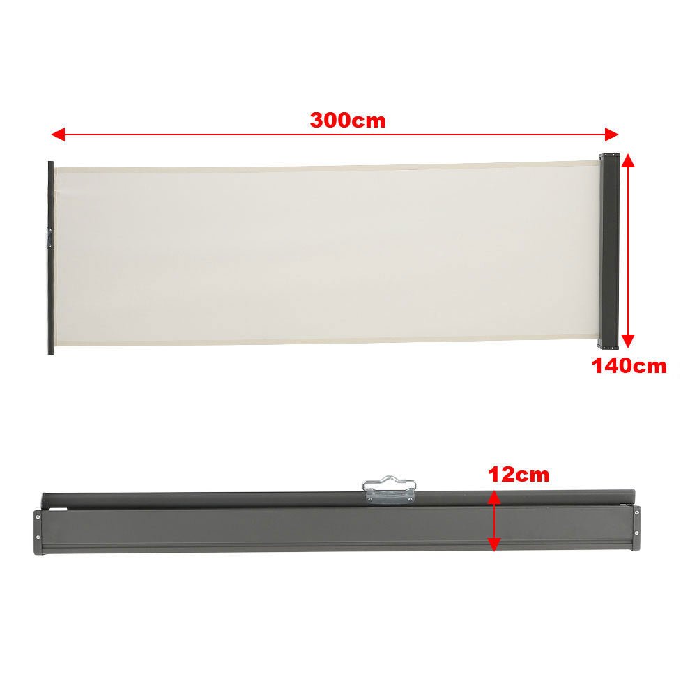 9ft Length Side Awning Retractable Outdoor Privacy Screen - House Comfort