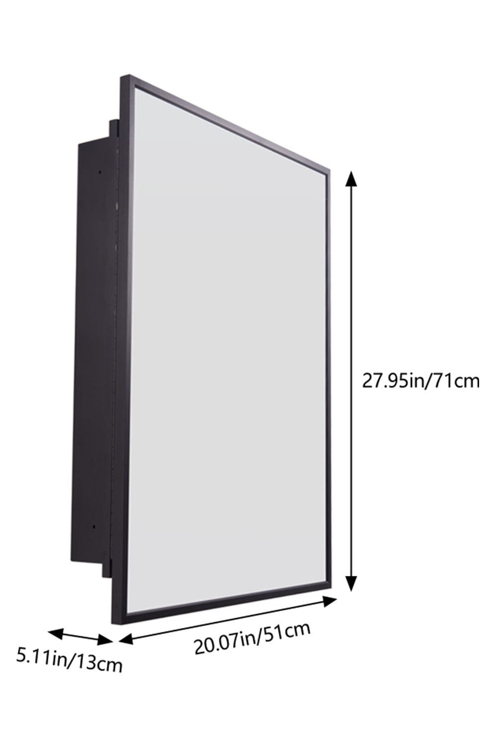 Black Wall - Mount Rectangular Bathroom Storage Mirror Cabinet, DM0923 - House Comfort