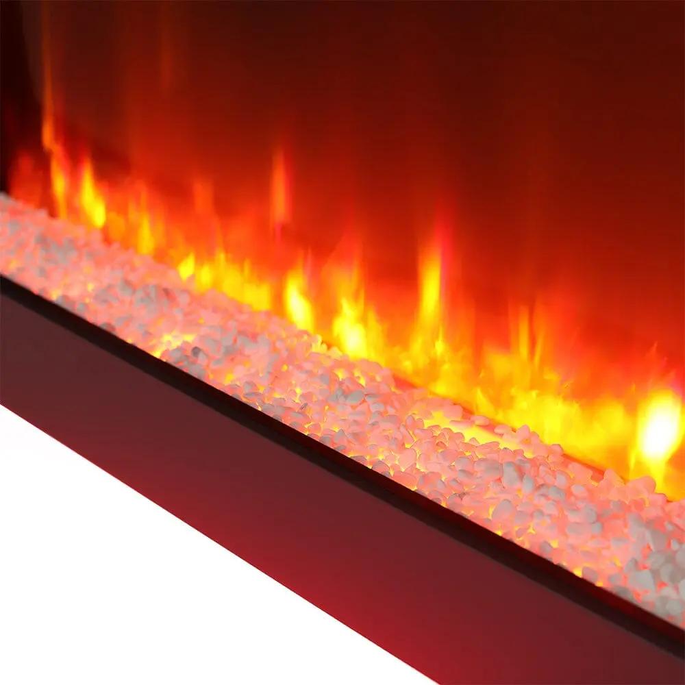 Dark Grey Freestanding Electric Fireplace with Stand - House Comfort