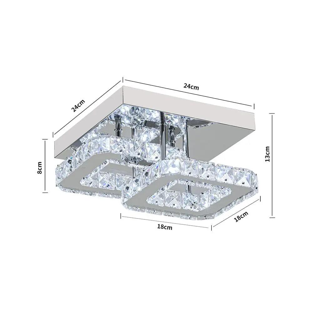 Double Tier Square Crystal Celling Light - House Comfort