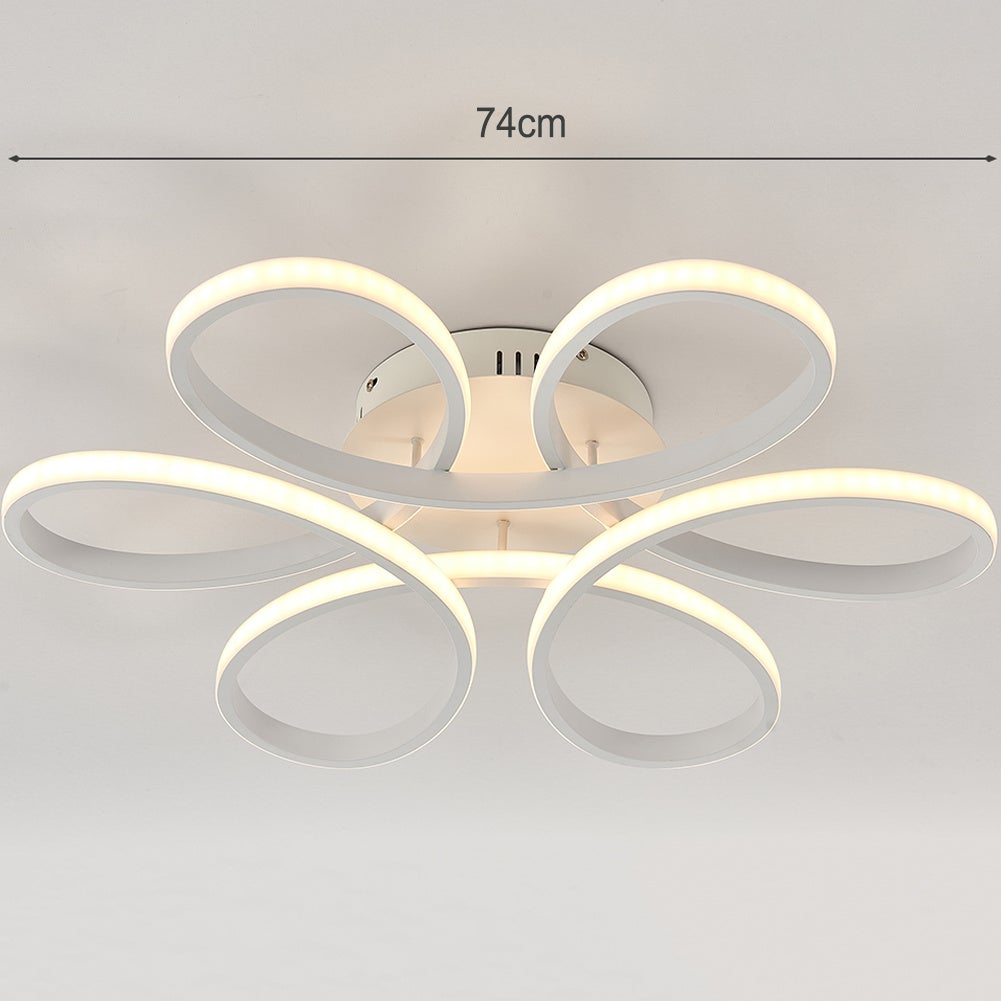 Floral 6 Rings Modern LED Ceiling Light Dimmable with Remote Control - House Comfort