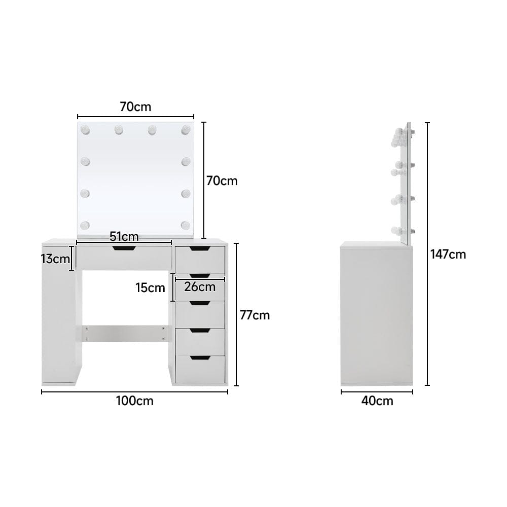 Hollywood Dressing Table with LED Lighted Mirror - House Comfort