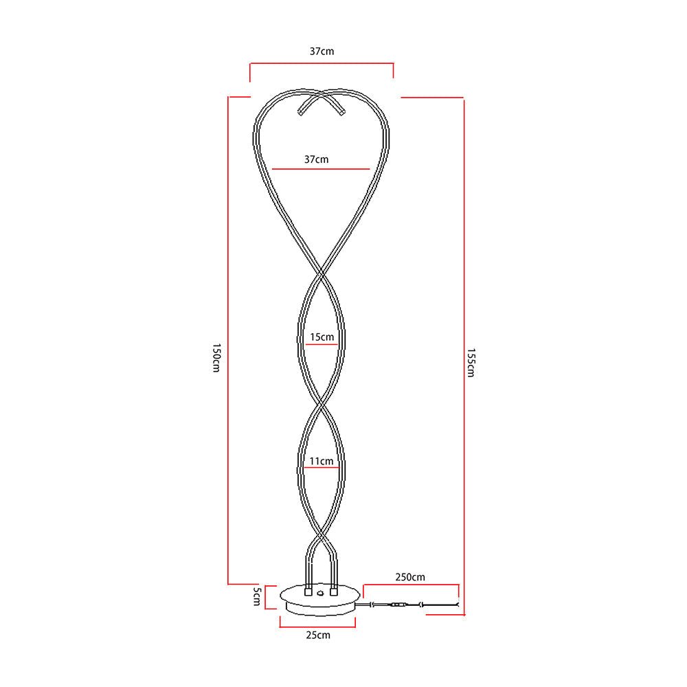 LED Floor Lamp Creative Standing Lamp with 2 Swirling Tubes - House Comfort