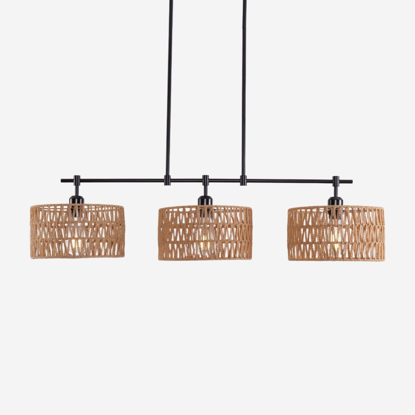 Lightsin 3 - Shade Handwoven Pendant Light – Eco - Friendly Rustic Ceiling Lighting for Kitchen Islands & Dining Areas - House Comfort