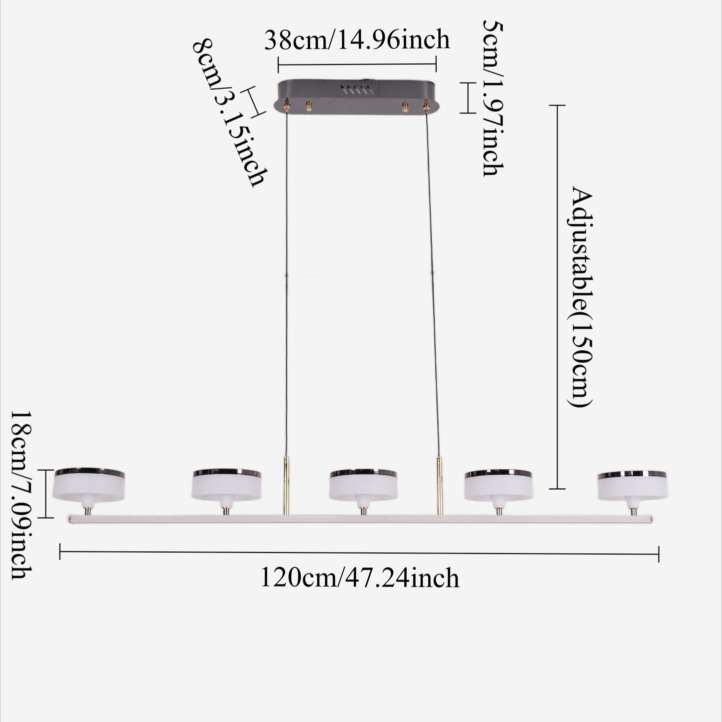 Lightsin Aluminum Acrylic Chandelier with Three - Color Changing - House Comfort