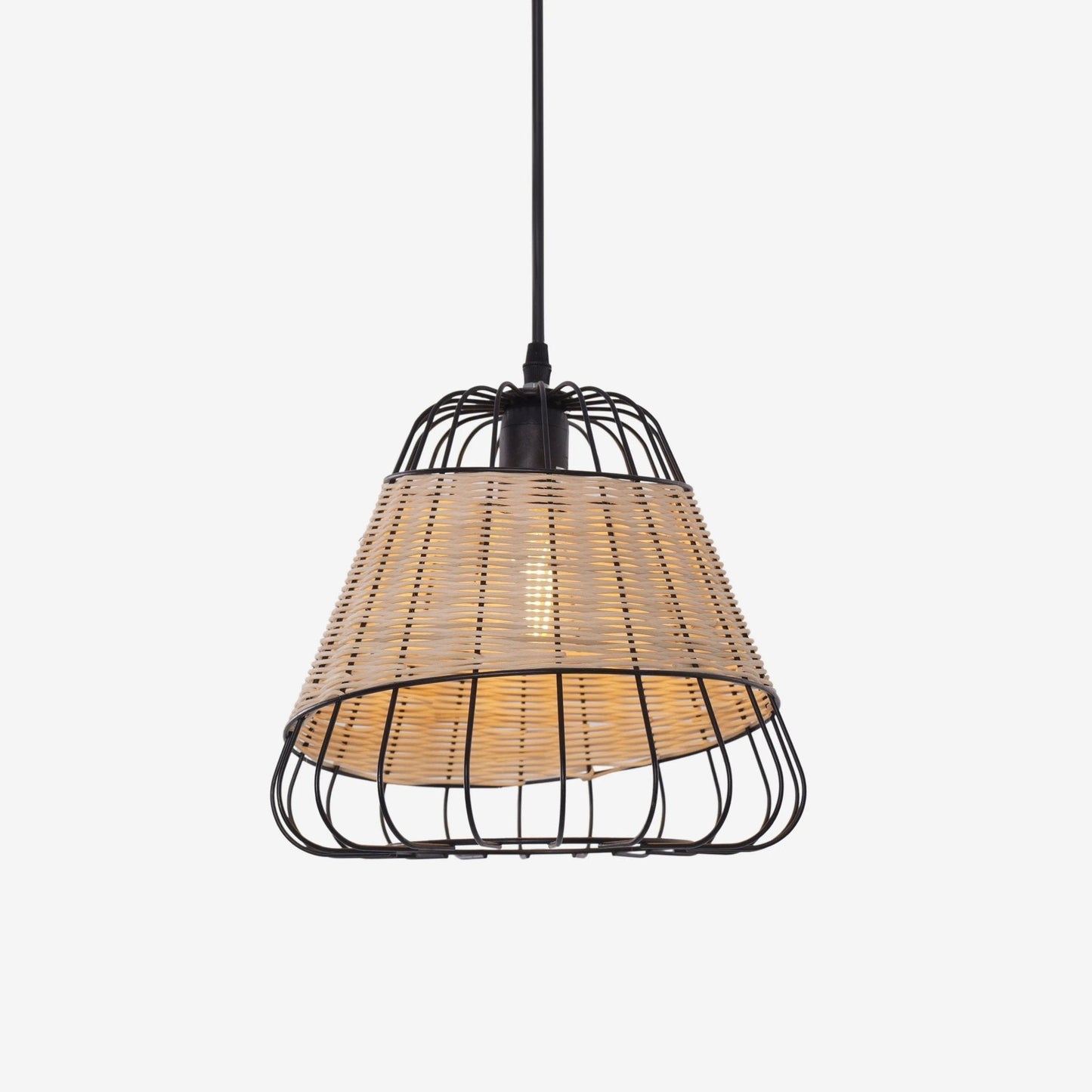 Lightsin Bell - Shaped Rattan Pendant Light for Timeless Rustic Elegance - House Comfort