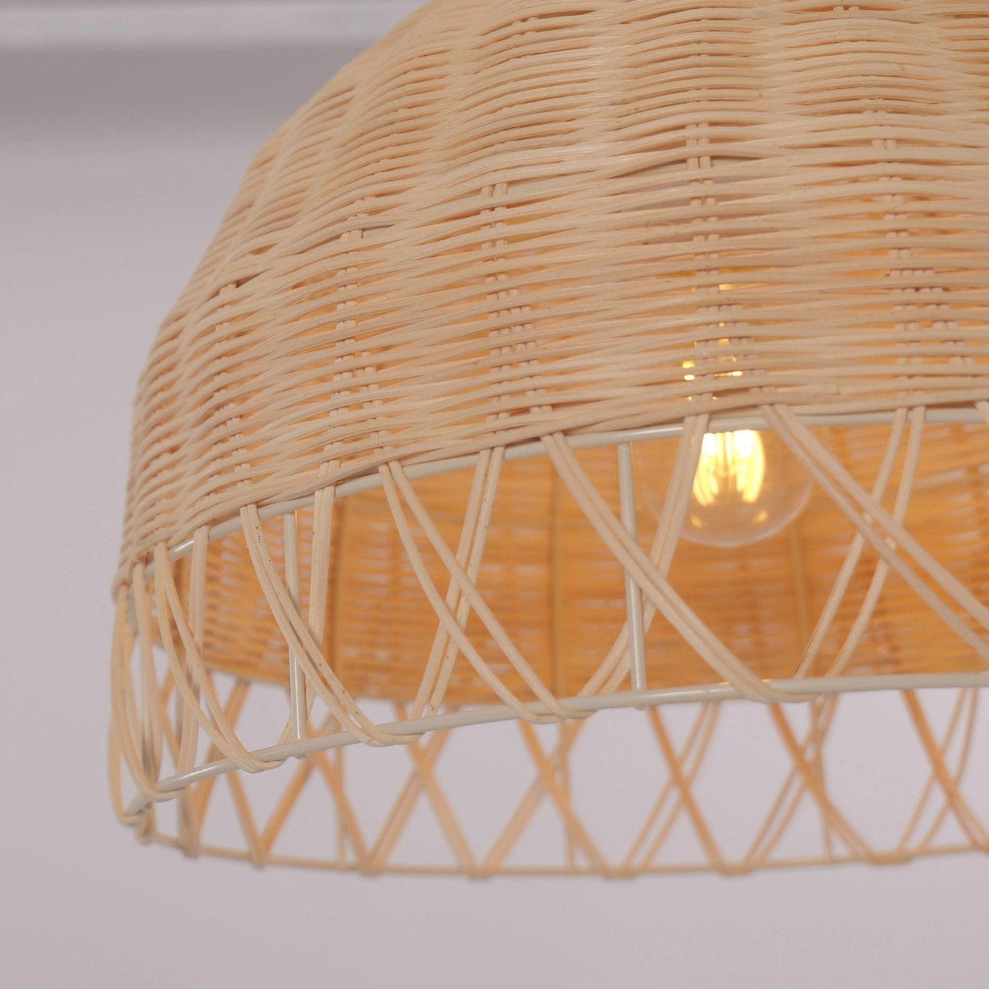 Lightsin Boho Half Sphere Rattan Pendant Light - House Comfort