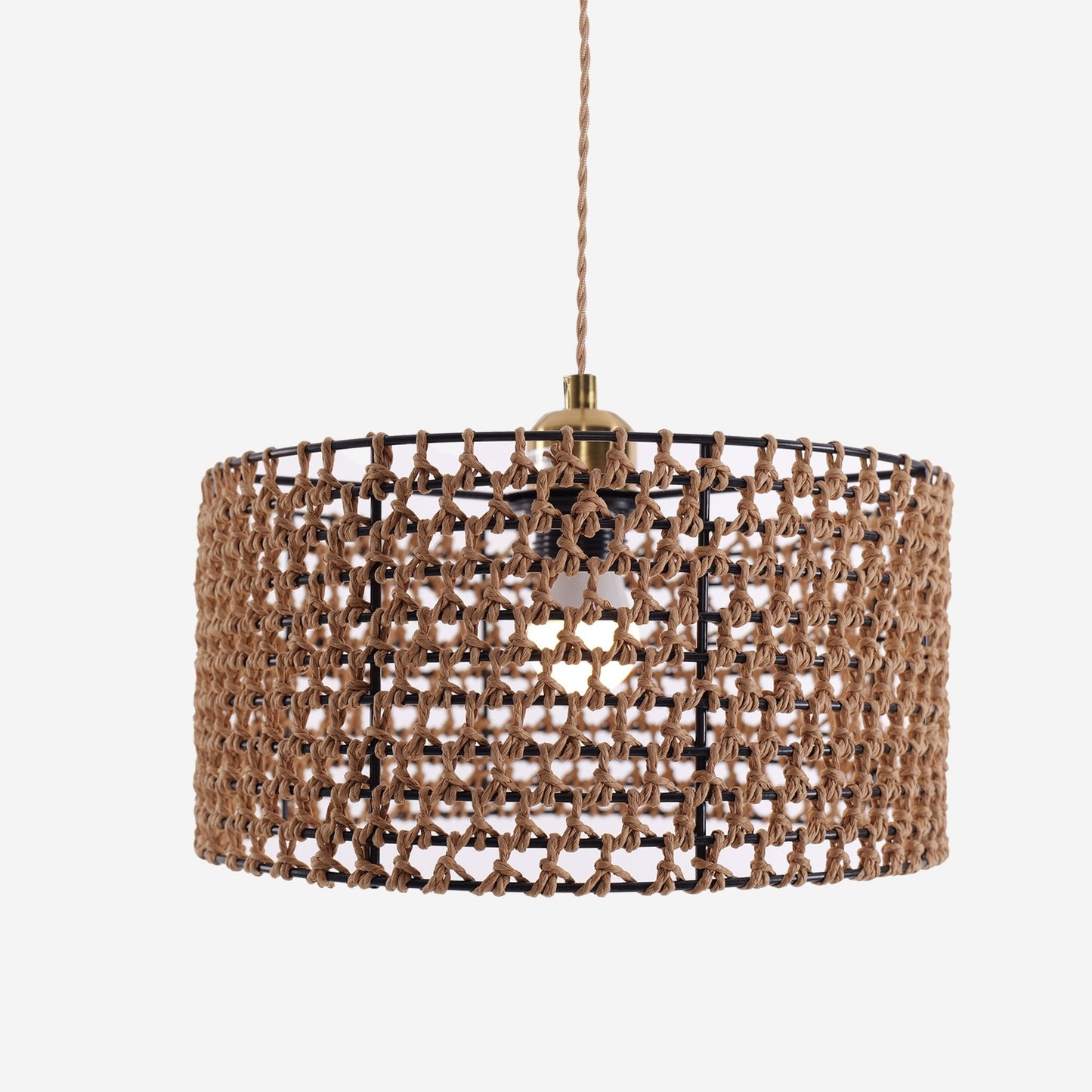 Lightsin Boho Paper Rope Iron Pendant Light for Cozy Interiors - House Comfort