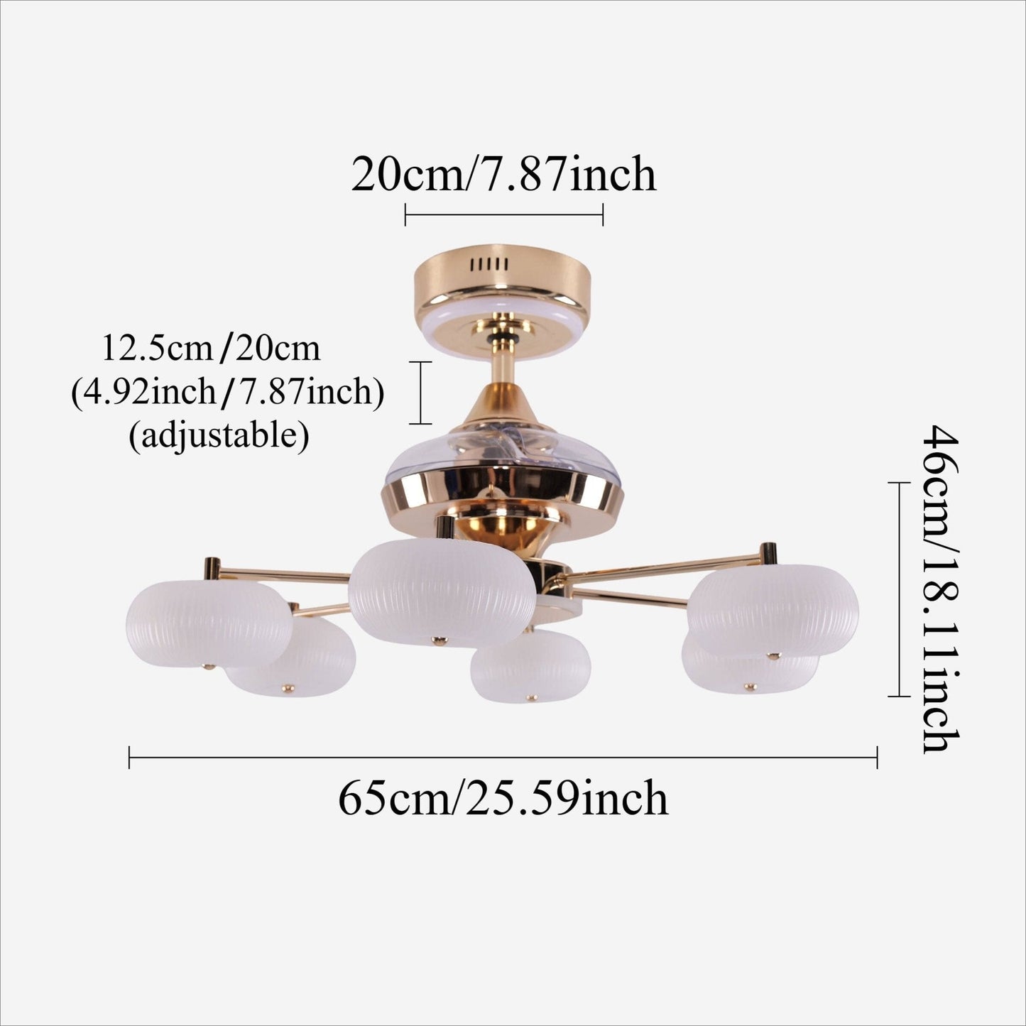 Lightsin Ceiling Fan Light with 6 - Speed Control in Copper and Acrylic - House Comfort