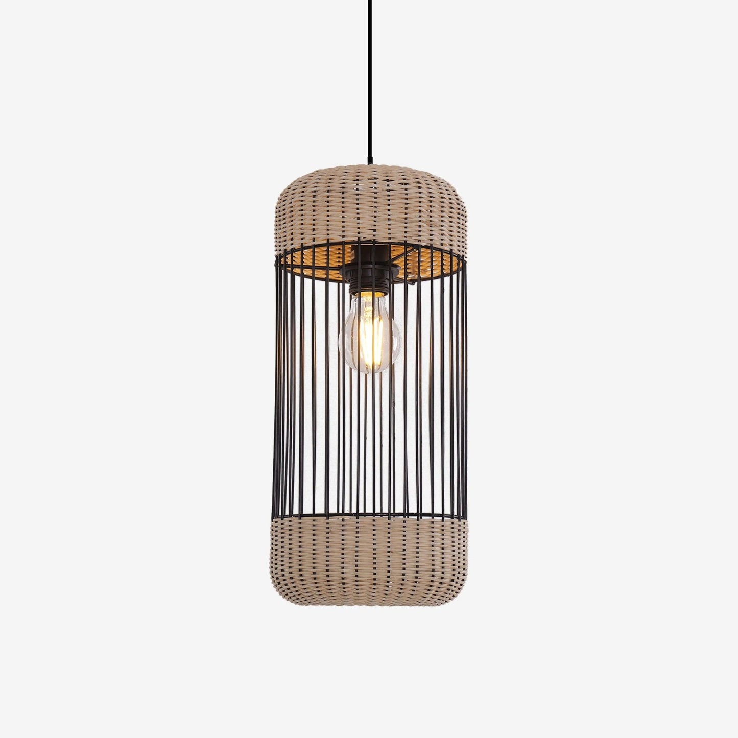 Lightsin Cylinder - Inspired Rattan Pendant Light for Warm Natural Elegance - House Comfort