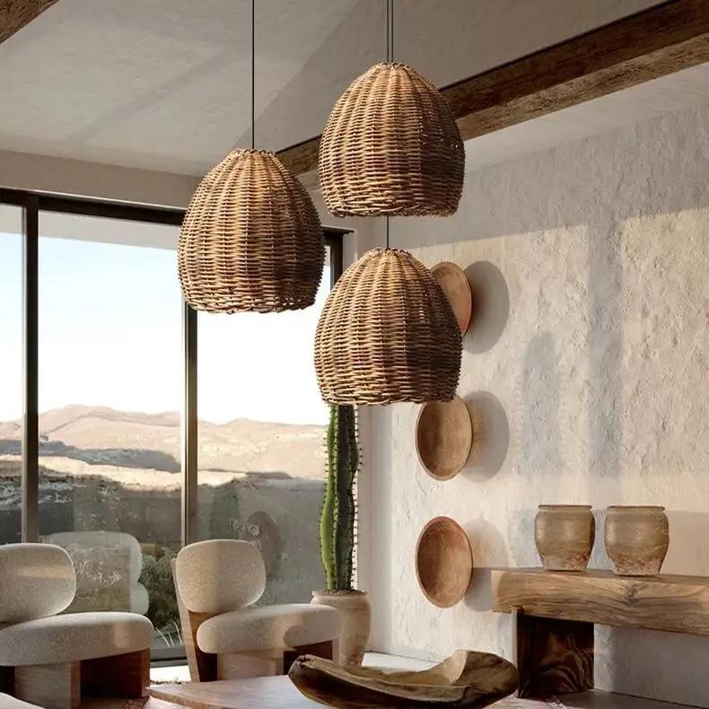Lightsin Earthy Elegance LED Handwoven Rustic Pendant Light - House Comfort