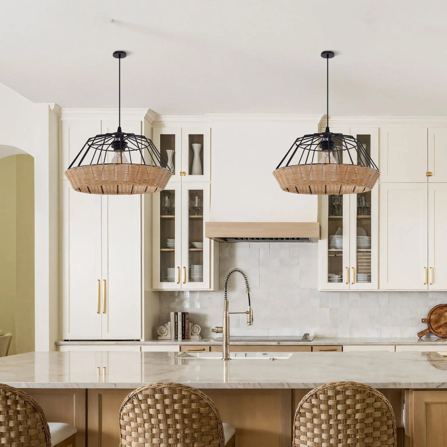 Lightsin Geometric Bamboo Pendant Light for a Touch of Natural Modernity - House Comfort