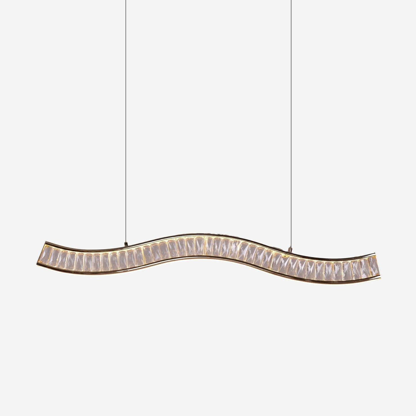 Lightsin Gold Crystal Wave LED Pendant Light Modern Chandelier for Contemporary Interiors - House Comfort