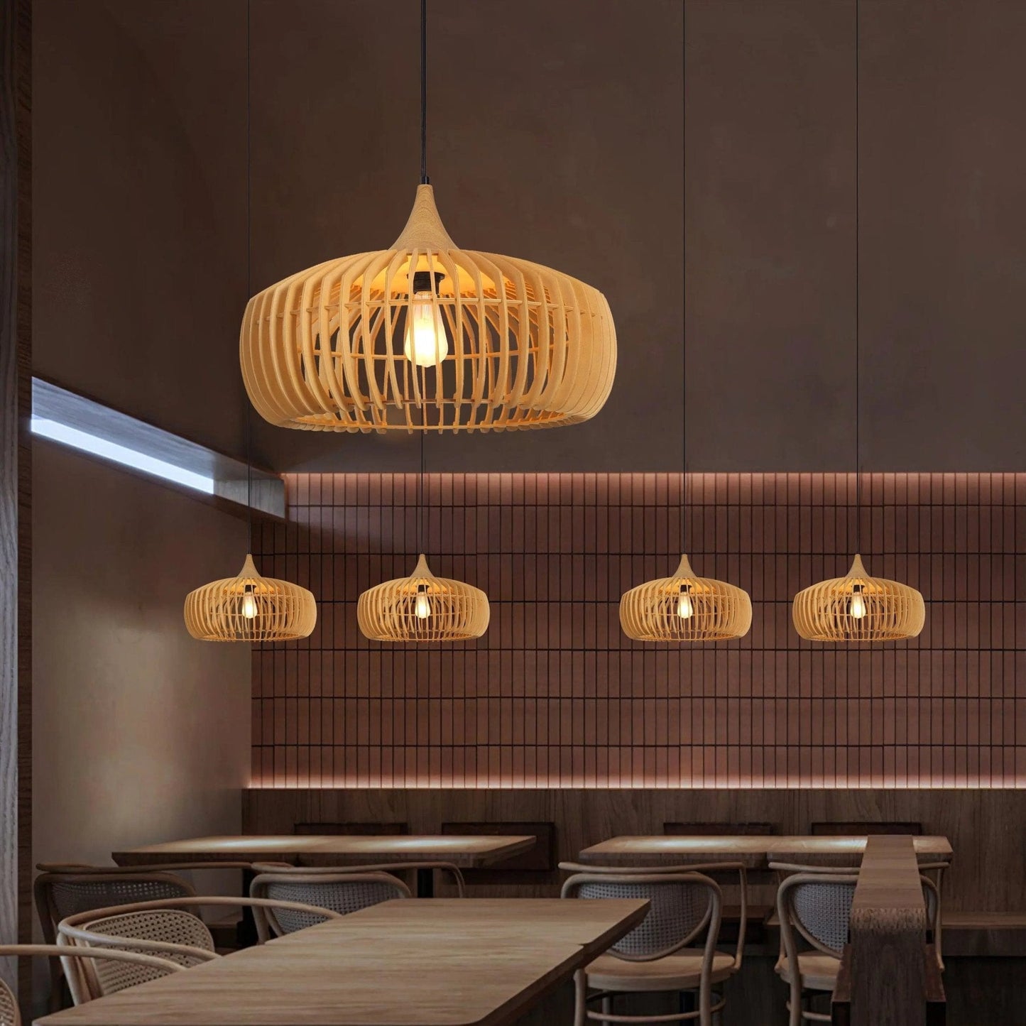 Lightsin Handcrafted Wood Pendant Light for Kitchen Island and Modern Interiors - House Comfort