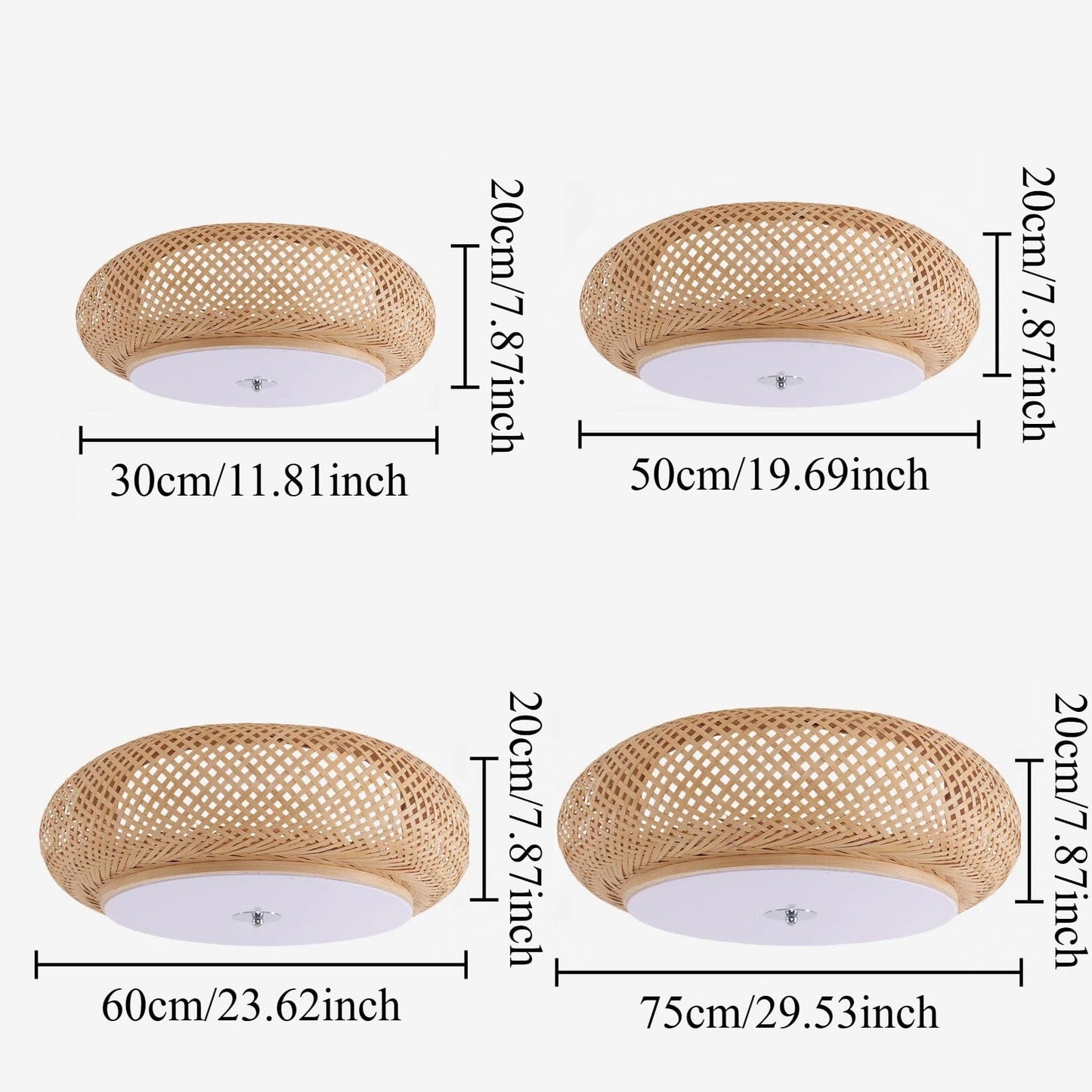 Lightsin Handwoven Bamboo Ceiling Light – Zen - Style LED Fixture for Living Room, Bedroom & Dining Room - House Comfort