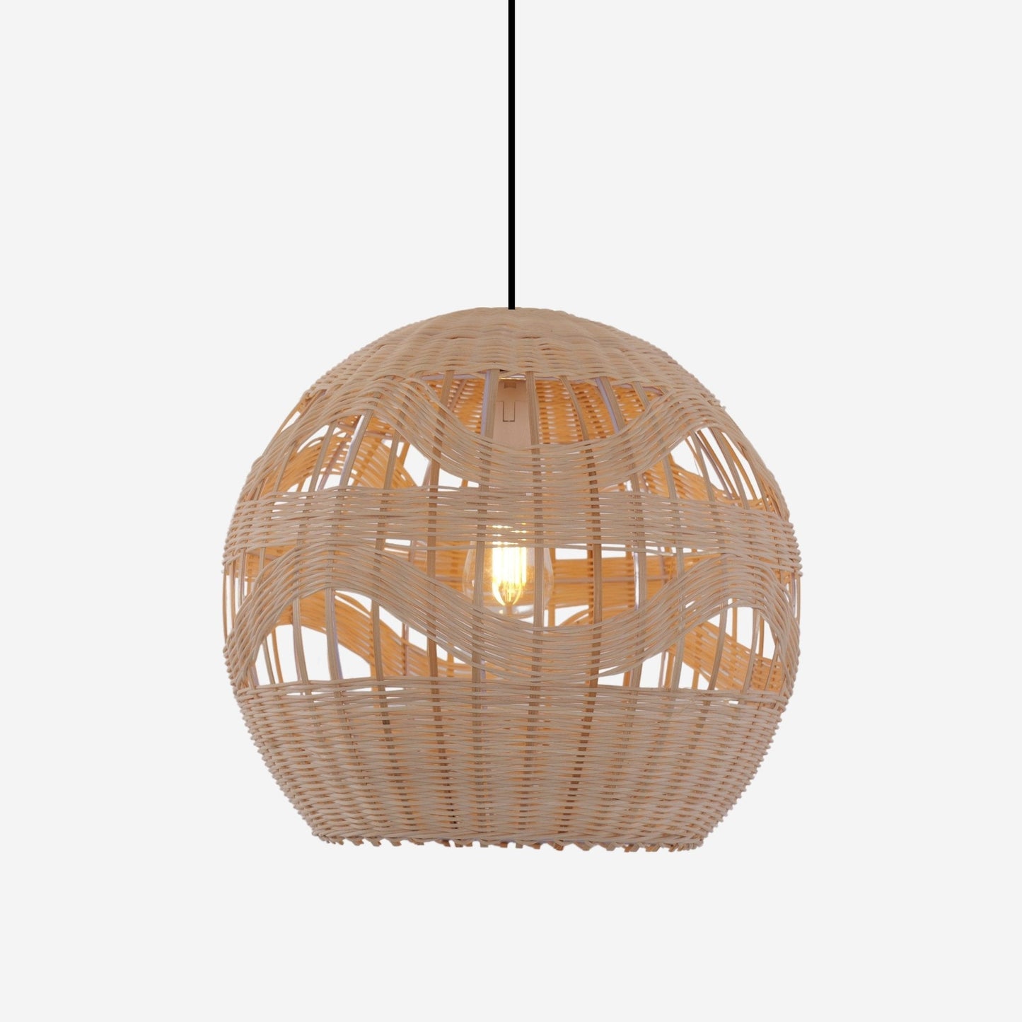 Lightsin Handwoven Rattan Pendant Light – Boho - Chic Ceiling Pendant Light for Dining Rooms, Living Spaces, and Wicker Interior Lighting - House Comfort