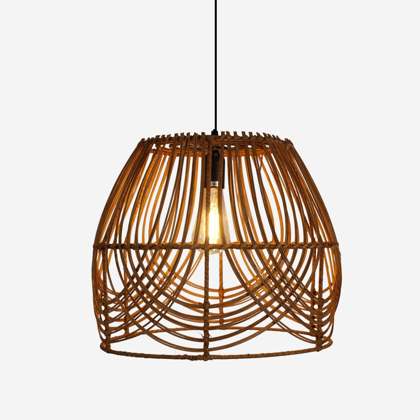 Lightsin Handwoven Rattan Pendant Light – Rustic Ceiling Lighting for Living Room & Dining Room - House Comfort