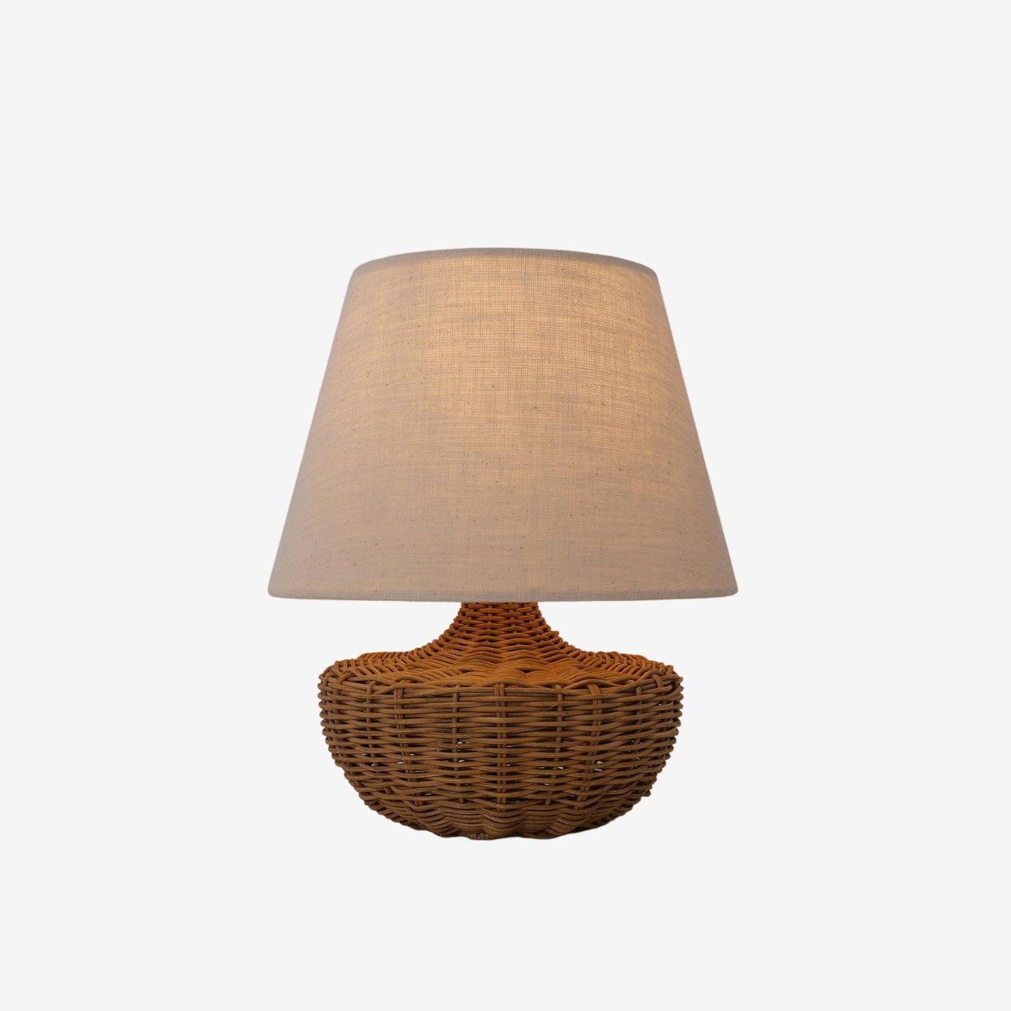 Lightsin Handwoven Rattan Table Lamp with Linen Shaded - House Comfort
