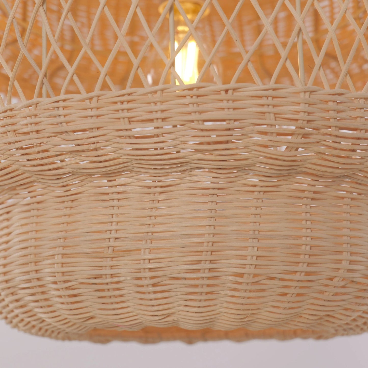 Lightsin Hollow Weave Rattan Pendant Light for Living Room, Dining Room & Bedroom - House Comfort