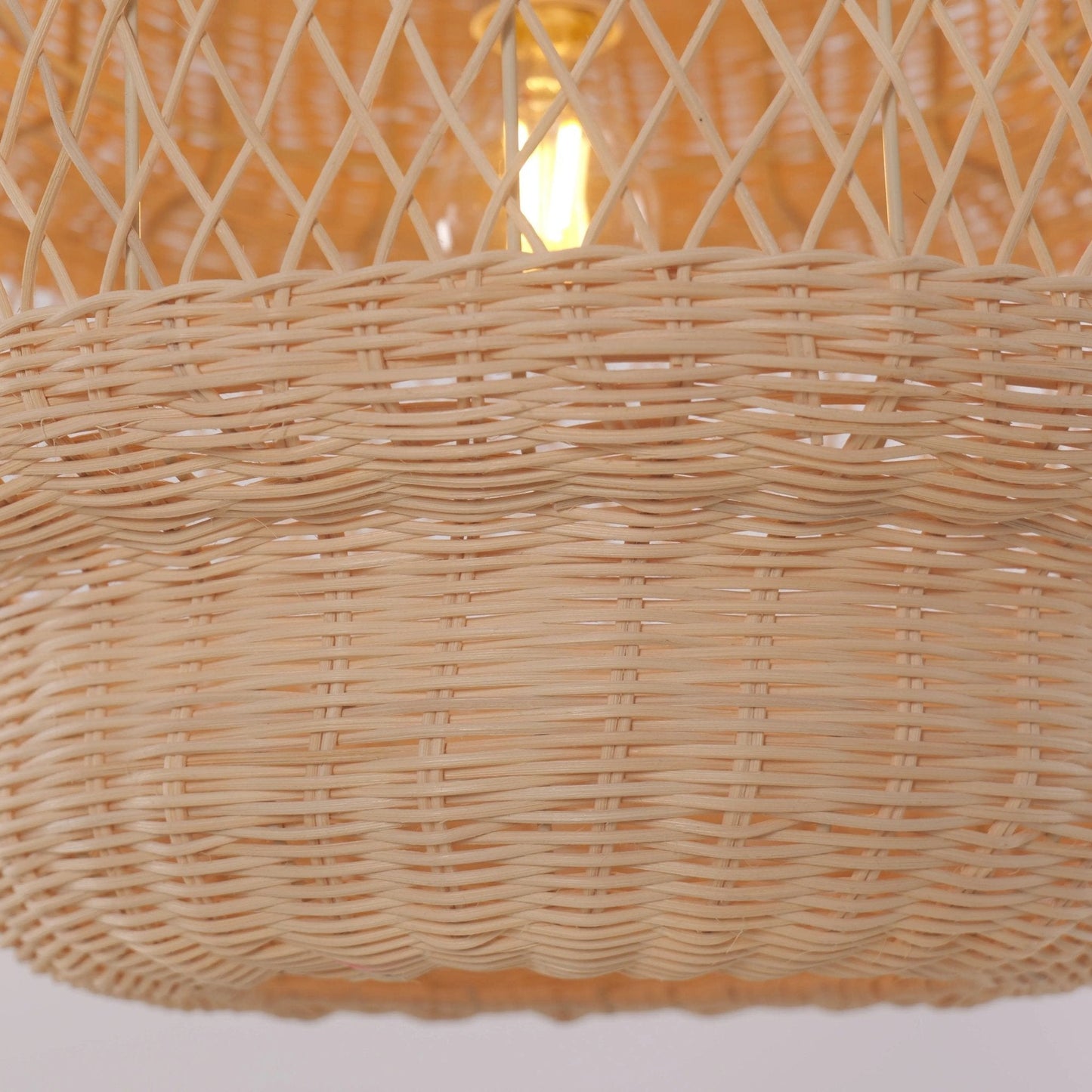 Lightsin Hollow Weave Rattan Pendant Light for Living Room, Dining Room & Bedroom - House Comfort
