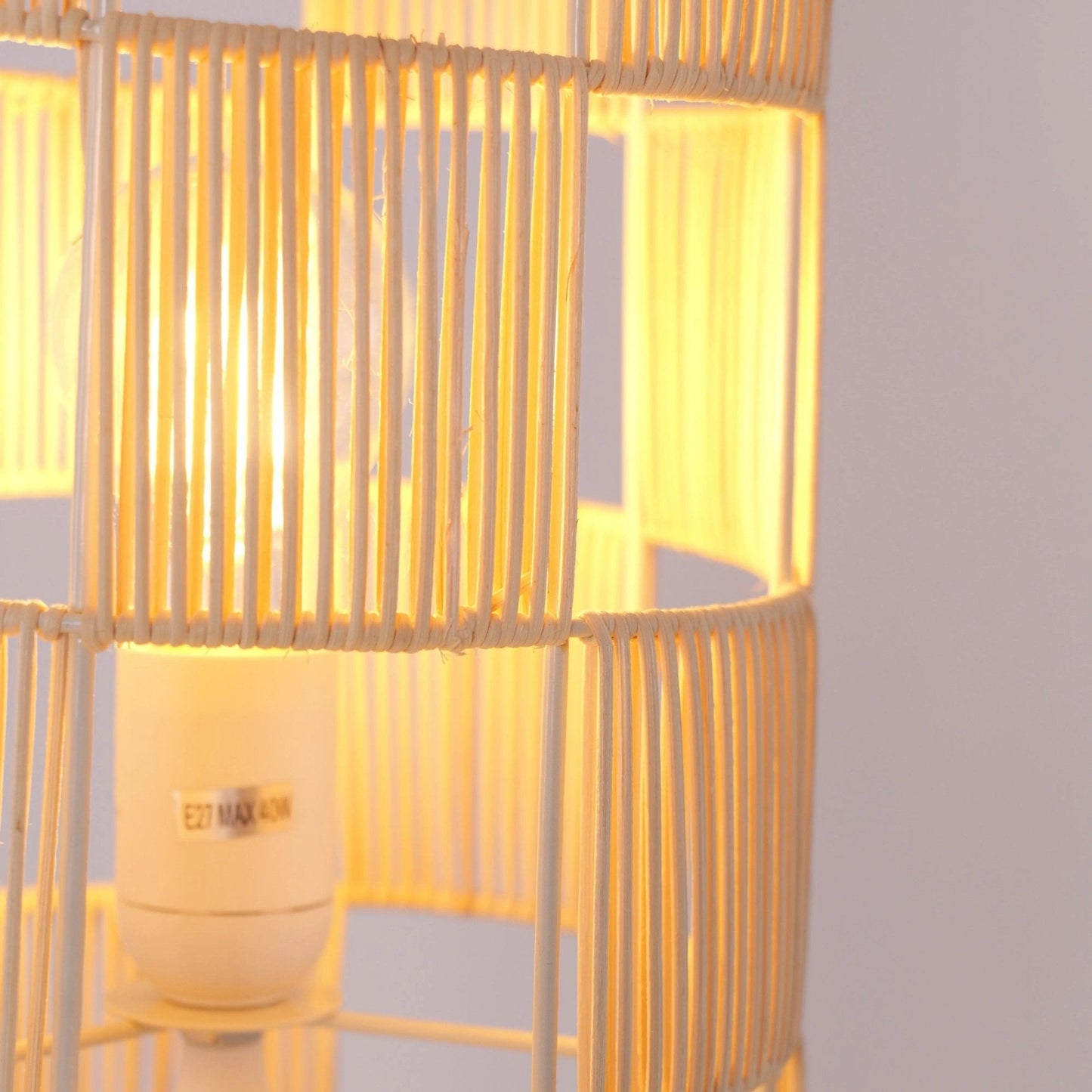 Lightsin Minimalist Square Hollow Rattan Floor Lamp - House Comfort