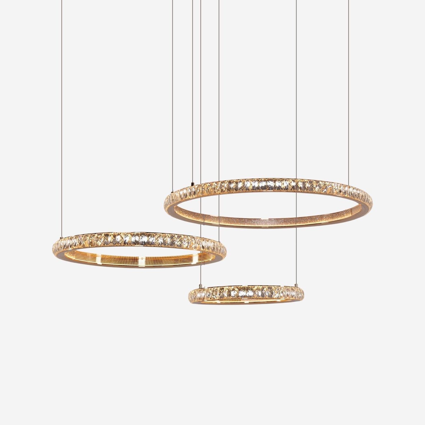 Lightsin Modern Crystal LED Triple - Ring Pendant Chandelier - House Comfort