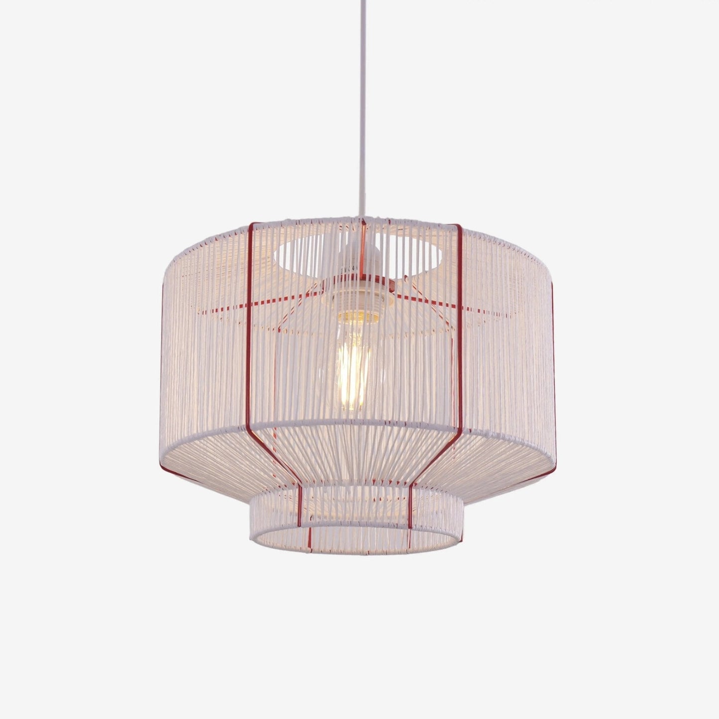 Lightsin Modern Handwoven White Paper Rope Pendant Light for Cozy Interiors - House Comfort