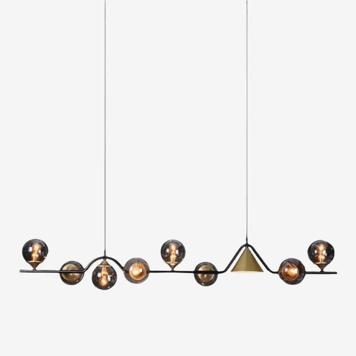 Lightsin Modern Linear Geometric Spherical Glass Metal Pendant Light - House Comfort