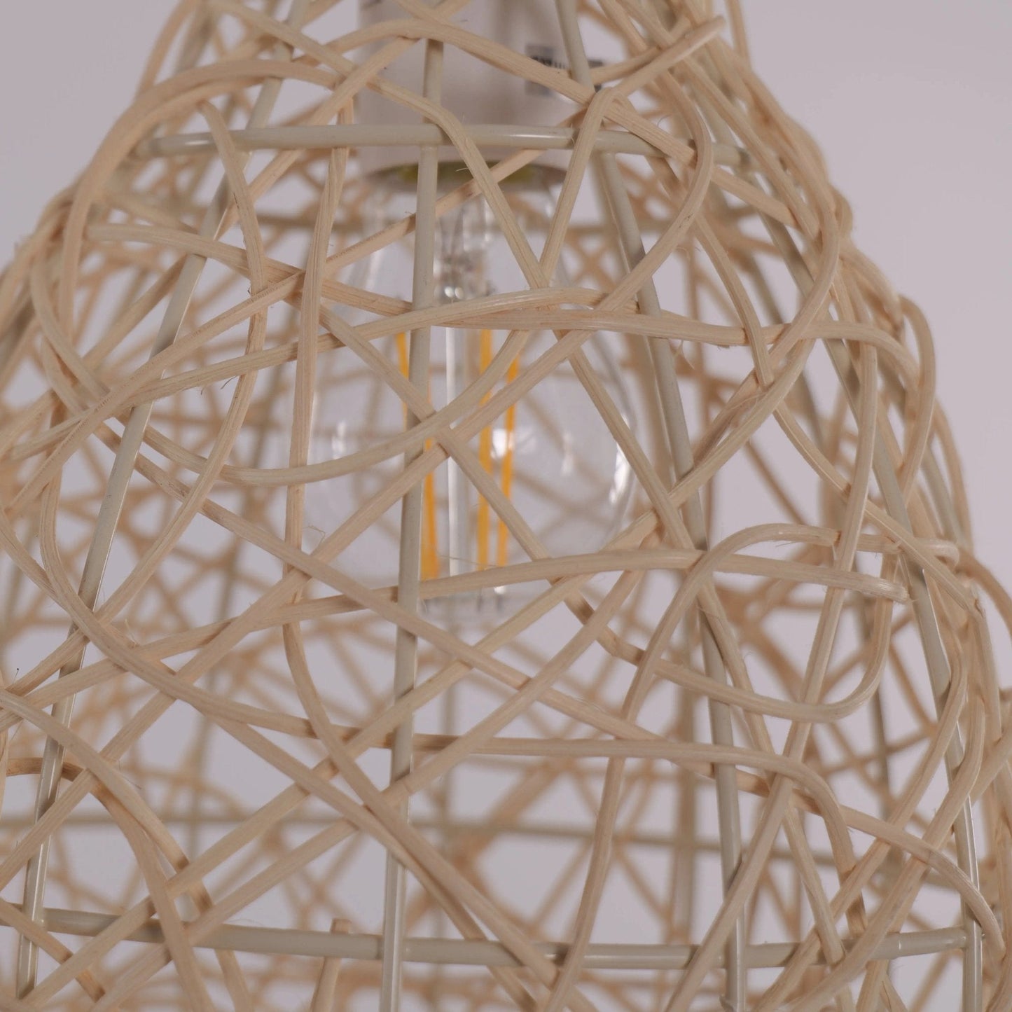 Lightsin Natural Rattan and Bamboo Pendant Light with Iron Frame - House Comfort