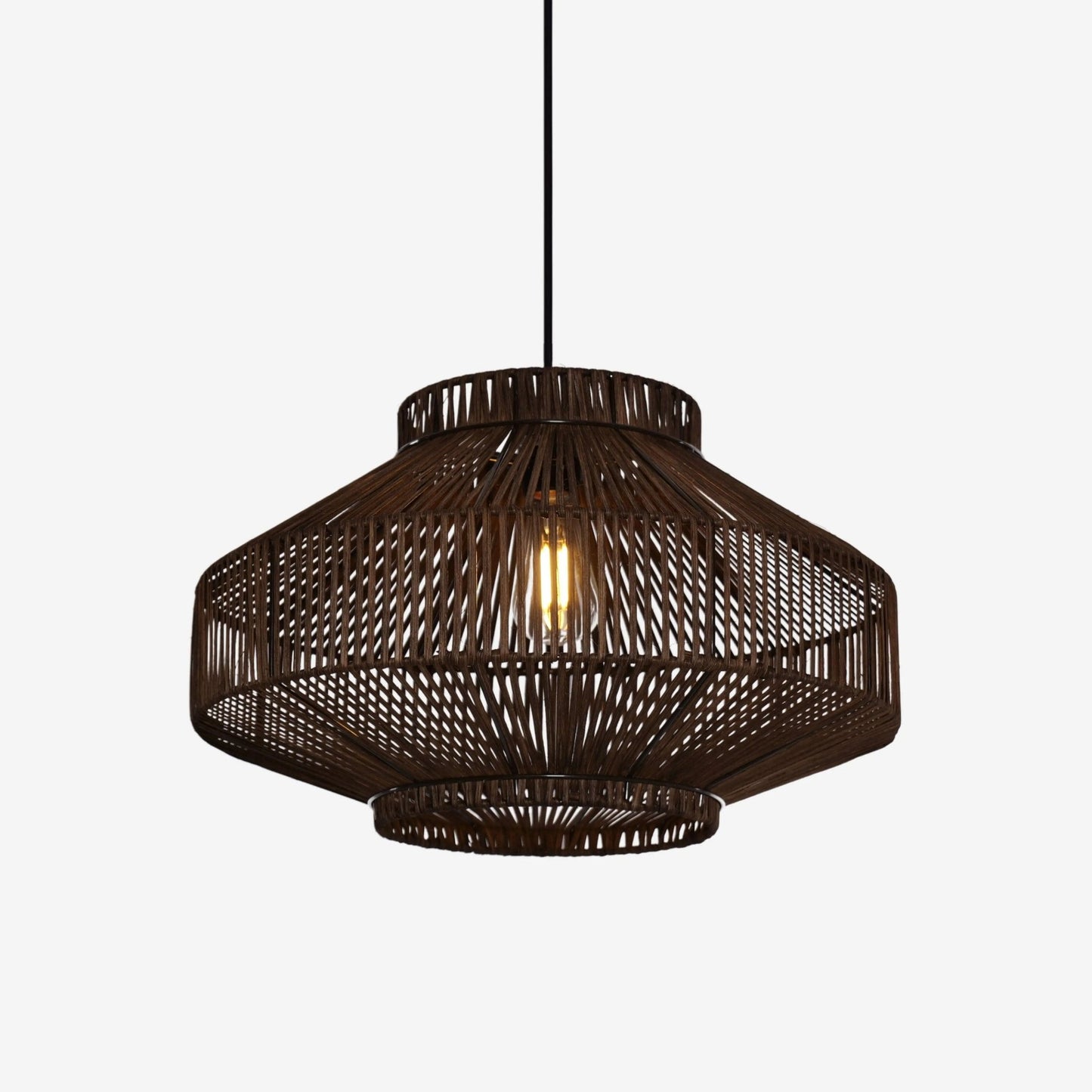 Lightsin Rattan Pendant Light for Modern Boho Interiors – Handwoven Kitchen Island Pendant Light for Living Room, Dining, and Bathroom Ceiling Lighting - House Comfort