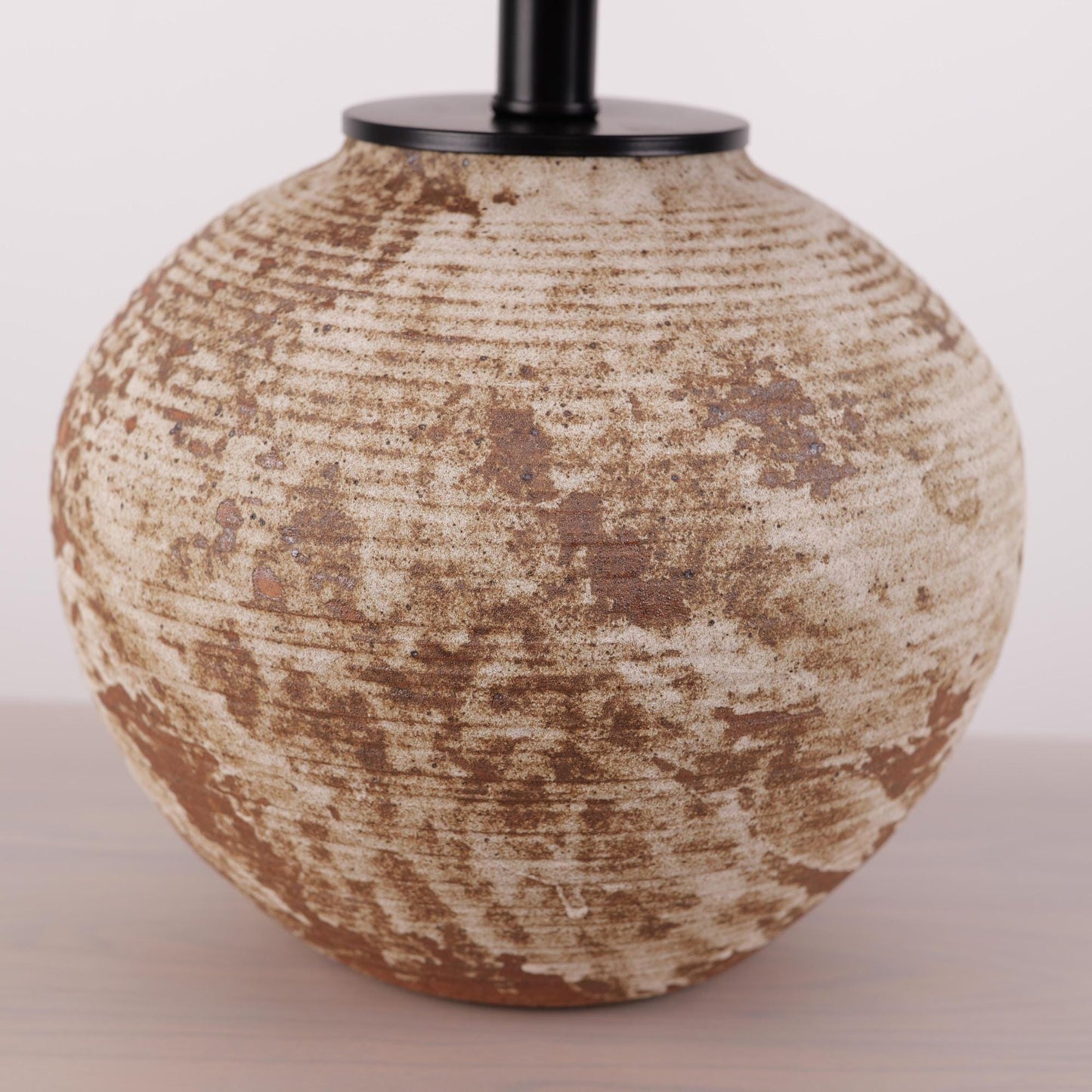 Lightsin Rustic Ceramic Table Lamp with Textured Base and Linen Shade - House Comfort
