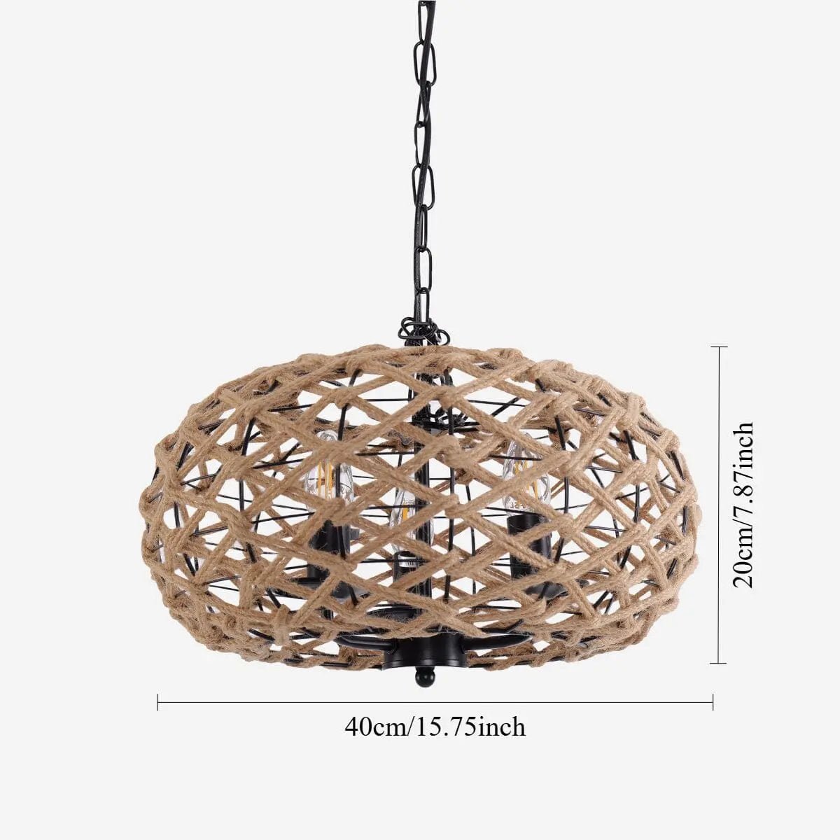 Lightsin Rustic Hemp Rope Globe Pendant Light for Farmhouse and Industrial Style - House Comfort