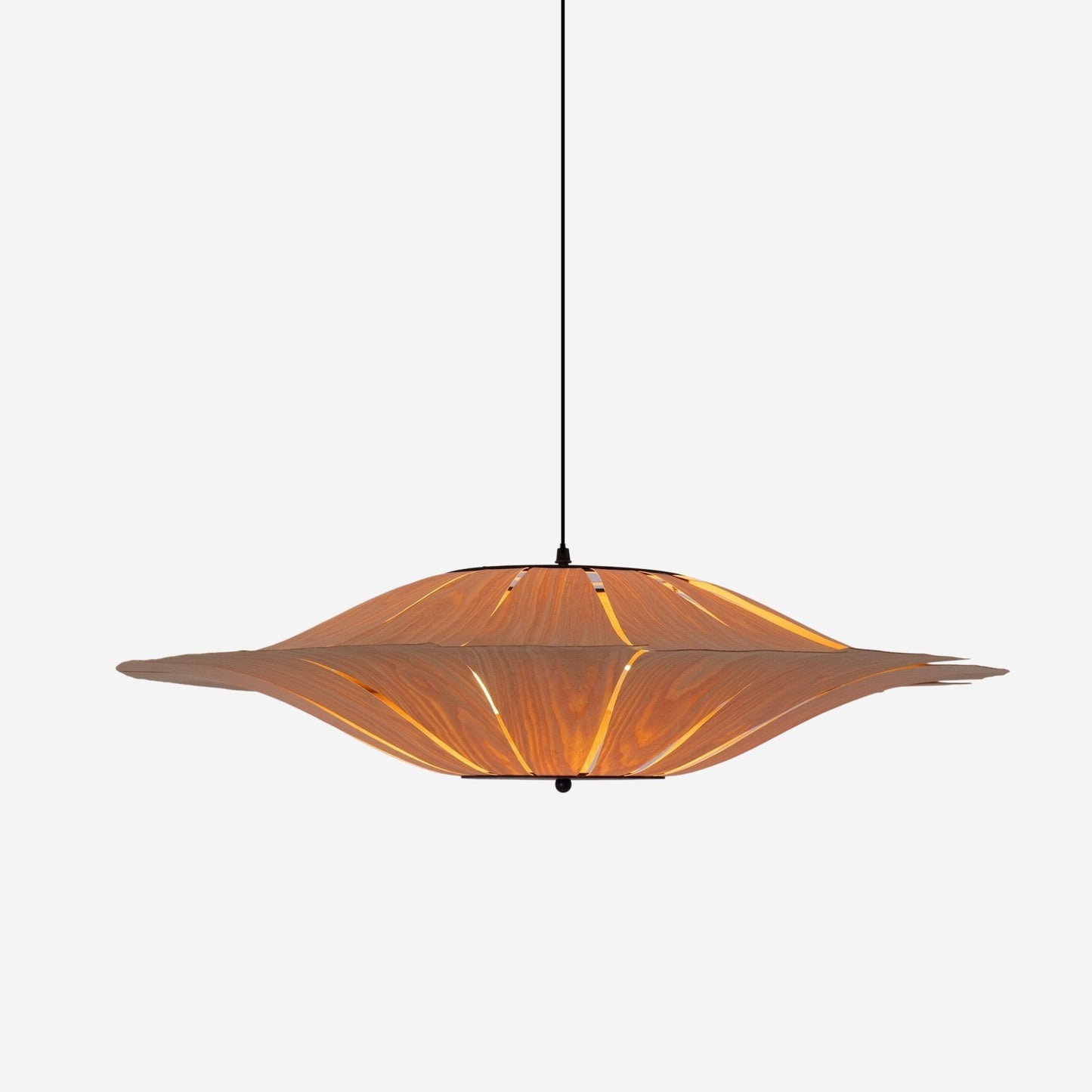 Lightsin Serene Wood Veneer LED Pendant Light with Tranquil Disc Design - House Comfort