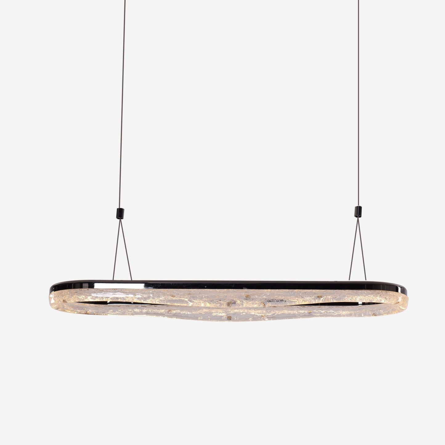 Lightsin Sleek Pearl Black LED Resin Oval Pendant Light Modern Chandelier Lighting - House Comfort