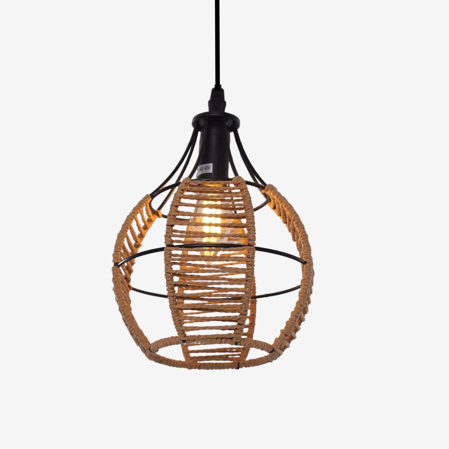 Lightsin Woven Paper Rope Pendant Light for Cozy Elegance and Timeless Charm - House Comfort