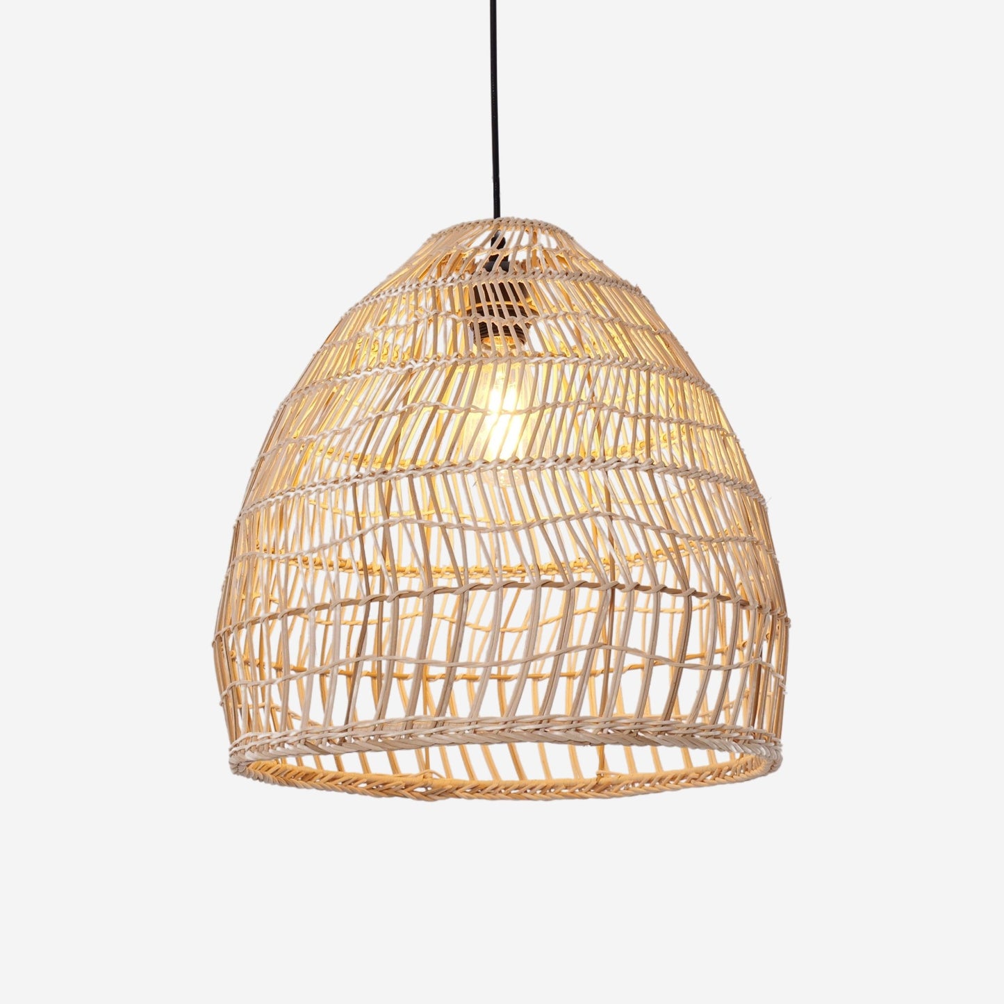 Lightsin Woven Rattan Dome Pendant Ceiling Light – Eco - Friendly Rustic Ceiling Light for Living Room, Dining, and Modern Interiors - House Comfort