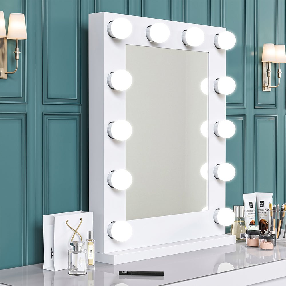 Metal Bulb Makeup Mirror for Tabletop - House Comfort
