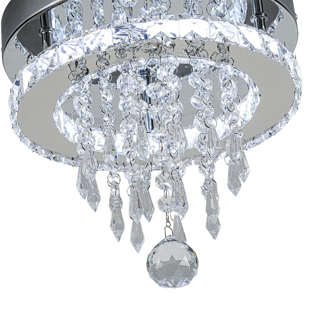 Modern Round Crystal Ceiling Light with Droplets - House Comfort