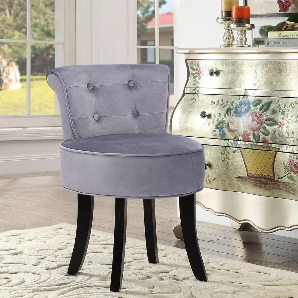 Modern Upholstered Buttoned Stool for Dressing Table - House Comfort